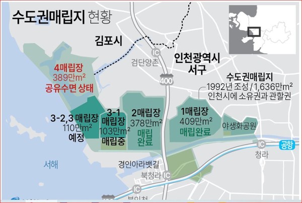 ▲ 인천 서구 수도권매립지 각 공구별 위치 및 현황. ⓒ연합뉴스 제공