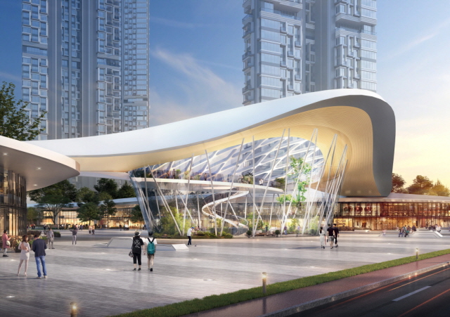 ▲ 더 압구정 웰컴센터 투시도. ⓒ희림종합건축사사무소