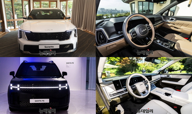 ▲ 쏘렌토 부분분경(위), 신형 싼타페(아래) 등의 신차 효과도 양사의 판매목표 달성 여부의 변수로 거론된다. ⓒ뉴데일리DB