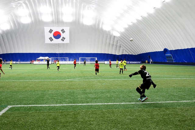 ▲ 스마트에어돔 축구 훈련장 전경.ⓒ경주시