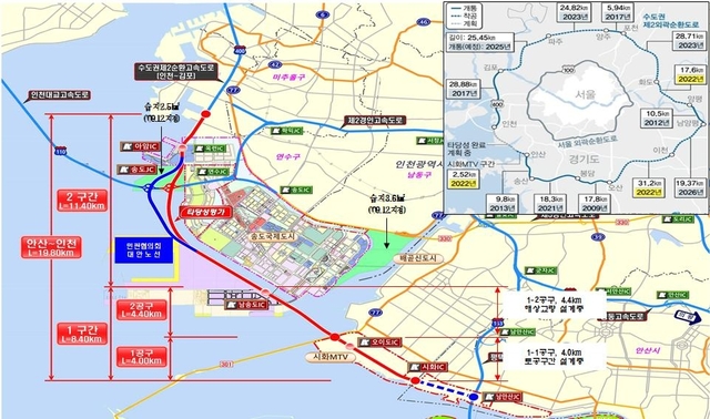 ▲ 수도권 제2순환고속도로 인천~안산 구간이 2025년 착공될 전망이다.ⓒ인천시 제공