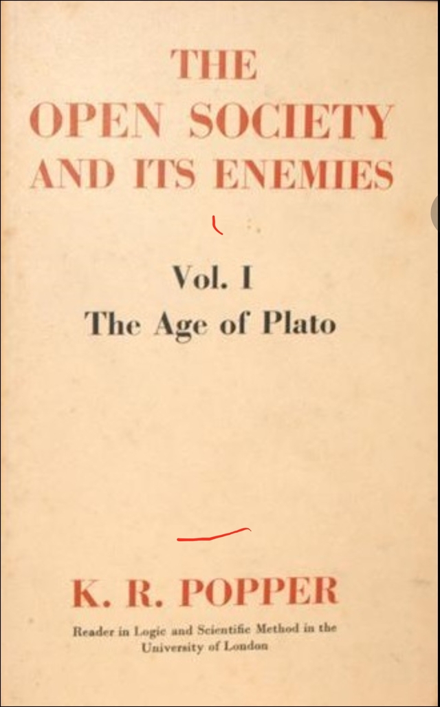 ▲ 칼 포퍼의 역저  제 1권 초판본 표지ⓒ위키백과