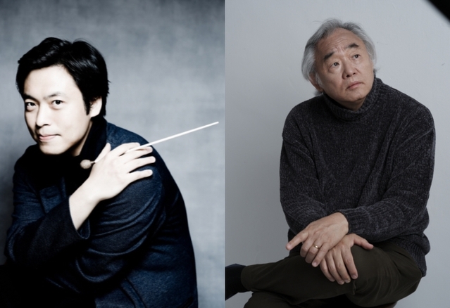 ▲ 김선욱 경기필하모닉 예술감독과 피아니스트 백건우.ⓒ경기아트센터