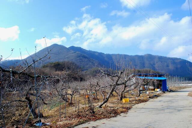 ▲ 서원소류지로 이동하면서 바라본 금적산 능선.ⓒ진경수 山 애호가