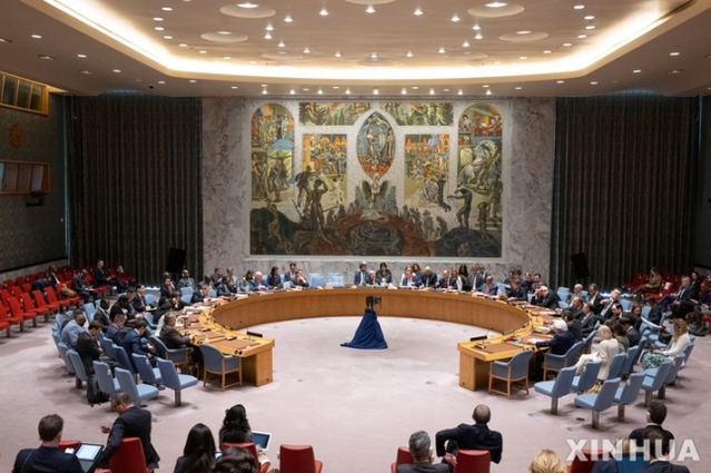 ▲ 지난 6월6일(현지시간) 미국 뉴욕 유엔 본부에서 열린 유엔 안전보장이사회(안보리) 회의에서 헤르손주에 있는 카호우카 댐 파괴 문제를 논의하는 모습. ⓒ중국 신화통신/뉴시스