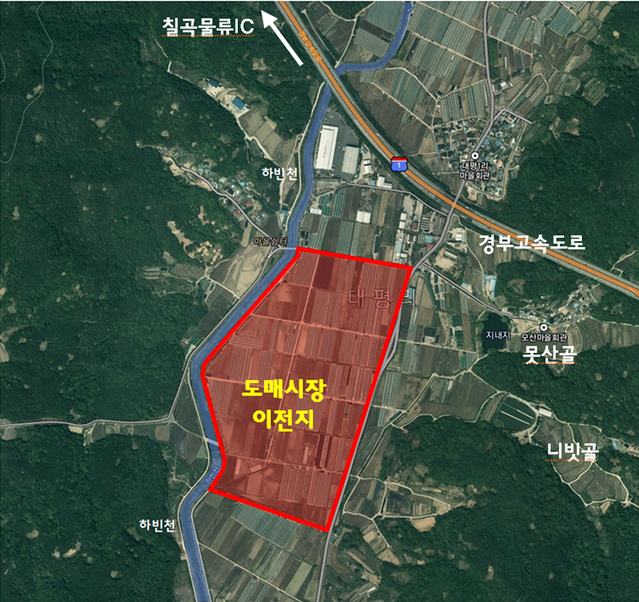 ▲ 대구농수산물도매시장 이전 위치도.ⓒ대구시