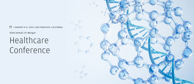 ▲ 8~11일 미국 캘리포니아주 샌프란시스코에서 열리는 JP모건 헬스케어 콘퍼런스 행사 안내화면.ⓒJP모건 홈페이지 캡처