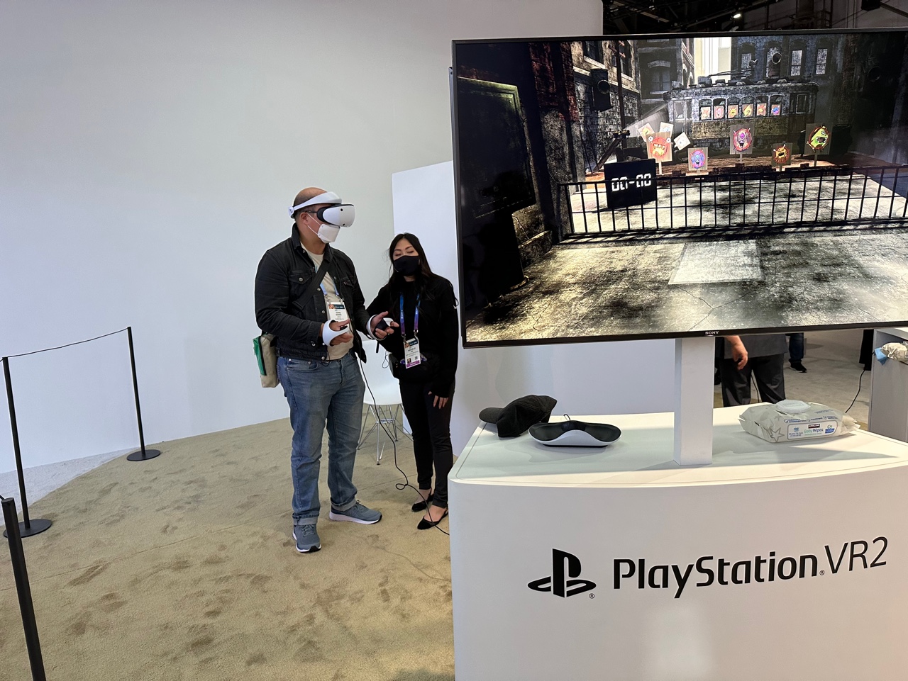 ▲ CES 2024 소니 전시관 내 플레이스테이션 VR2 체험존