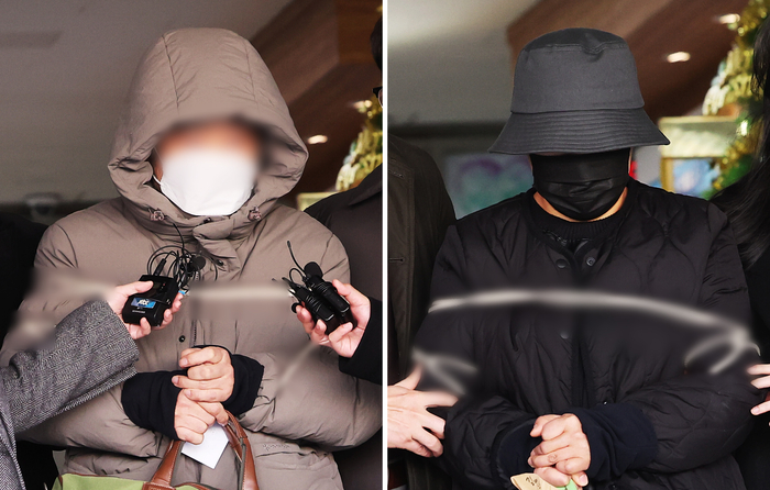 ▲ 수원 전세사기‘ 의혹 사건의 임대인 부부가 지난달 8일 오전 경기도 수원시 영통구 수원남부경찰서 유치장에서 검찰로 송치되고 있다. ⓒ연합뉴스