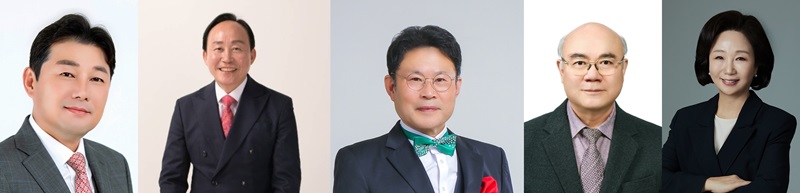 ▲ 왼쪽부터 이준배 전 세종시 경제부시장과 조관식 세종포럼 이사장, 송광영 목수, 안봉근 연동어린이집 대표, 송아용 국민의힘 세종시당 위원장.ⓒ중앙선관위