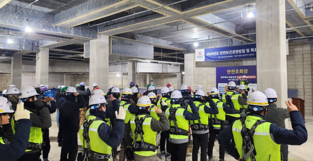▲ 천안 두정현장 '안전보건방침 및 목표 선포식'. ⓒ반도건설
