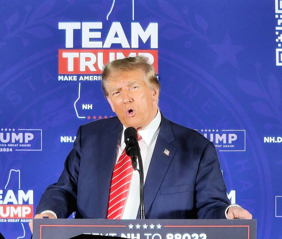 ▲ ▲도널드 트럼프 전 대통령이 지난 22일(현지시간) 뉴햄프셔주 라코니아에서 유세하고 있다. ⓒ연합뉴스