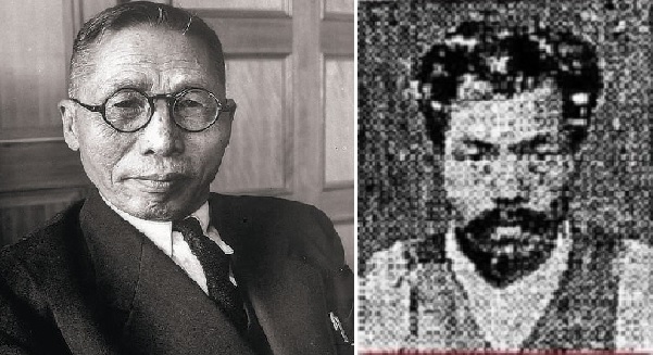 암살된 백범 김구 선생. 오른쪽은 김일성이 남파한 거물간첩 성시백의 변장한 얼굴.