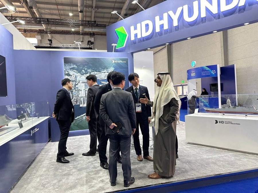 4일(일)부터 오는 8일(목)까지 사우디의 수도 리야드(Riyadh)에서 열리고 있는 ‘WDS 2024’의 HD현대중공업 부스ⓒ HD현대중공업