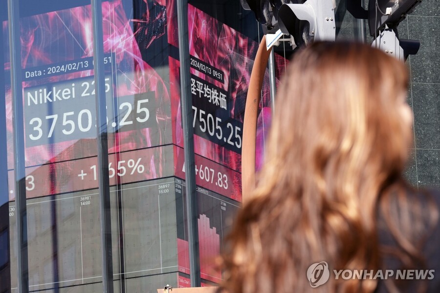 ▲ 급격히 오르는 닛케이지수. ⓒ도쿄 AP/연합뉴스