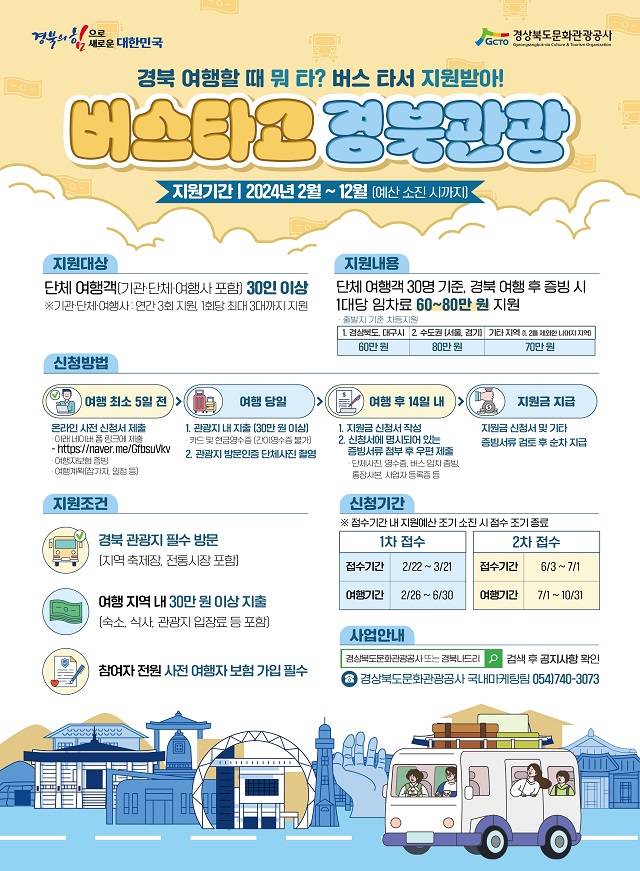 ▲ ‘버스타고 경북관광’ 사업 포스터.ⓒ경북관광공사