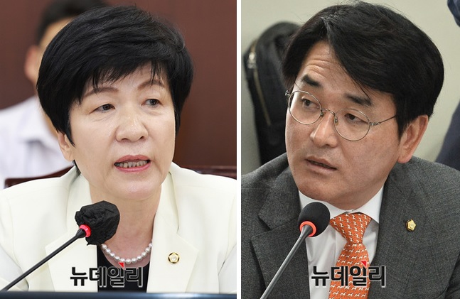▲ 김영주 국회부의장(좌측)과 박용진 더불어민주당 의원. ⓒ뉴데일리