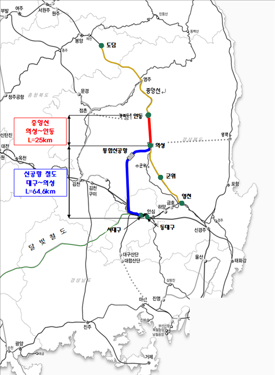 ▲ 대구경북 광역철도 노선도.ⓒ대구시