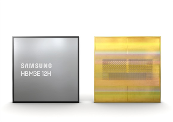 ▲ 36GB HBM3E(5세대 HBM) 12H 제품 이미지.ⓒ삼성전자