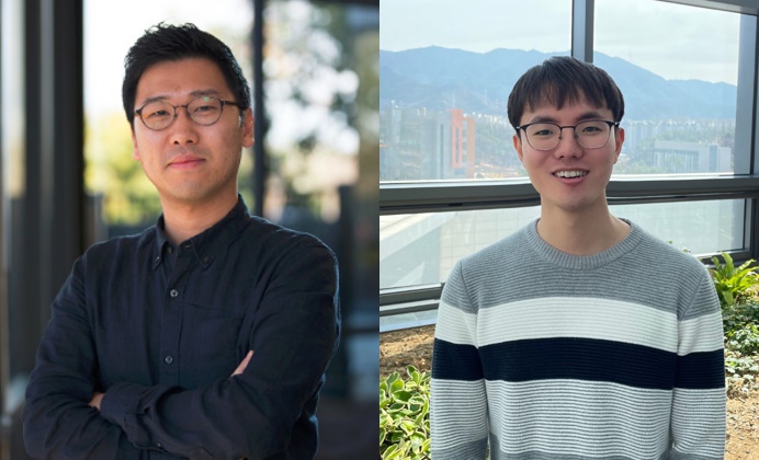 ▲ (왼쪽부터) 권혁준 교수, 송총명 석박사통합과정생.ⓒDGIST
