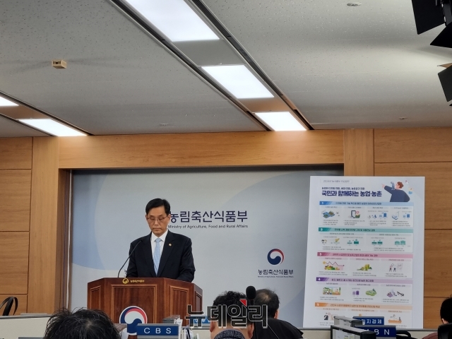 ▲ 한훈 농림축산식품부 차관은 4일 오전 정부세종청사에서 '2024년 농식품부 주요업무 추진계획'을 발표했다. 사진=정영록 기자