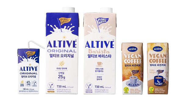 ▲ CJ제일제당 식물성 대체유 브랜드 ‘얼티브(ALTIVE)’제품들ⓒCJ제일제당