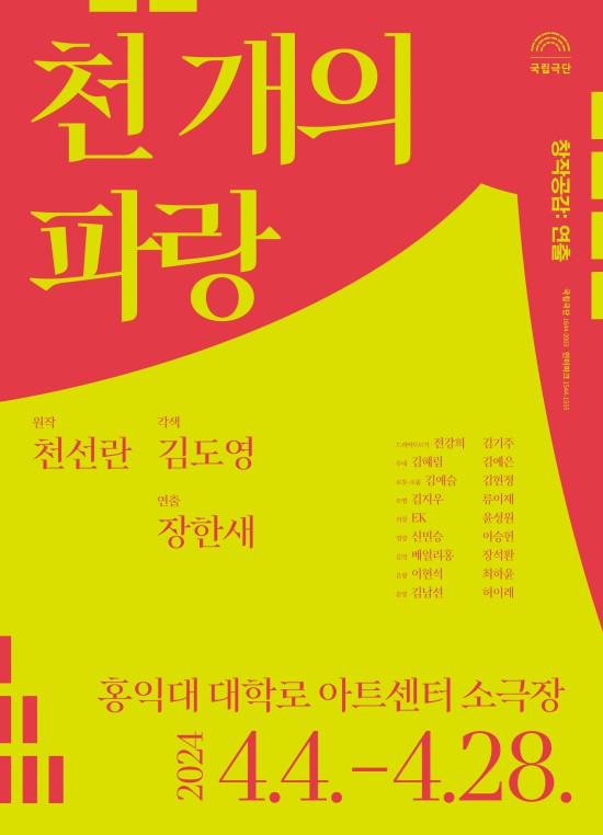 ▲ 연극 '천 개의 파랑' 포스터.ⓒ국립극단
