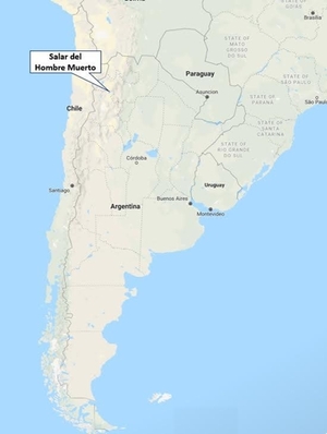 ▲ 아르헨티나 북서부에 위치한 ‘옴브레 무에르토(Hombre Muerto)’ 염호ⓒ포스코홀딩스