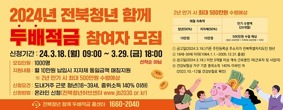 ▲ 전북청년 함께 두배적금 포스터.ⓒ군산시