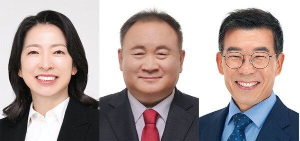 ▲ 왼쪽부터 황정아, 이상민, 김찬훈 후보.ⓒ 중앙선거관리위원회
