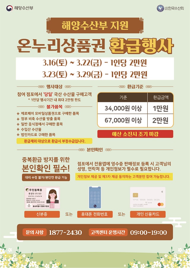 ▲ 광주광역시는 수산물 소비 활성화를 위해 전통시장 온누리상품권 환급행사 기간을 연장한다.
ⓒ광주광역시 제공