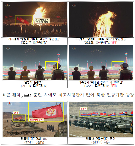 ▲ 북한 최고사령관기 '원수별' 삭제 동향. ⓒ통일부 제공