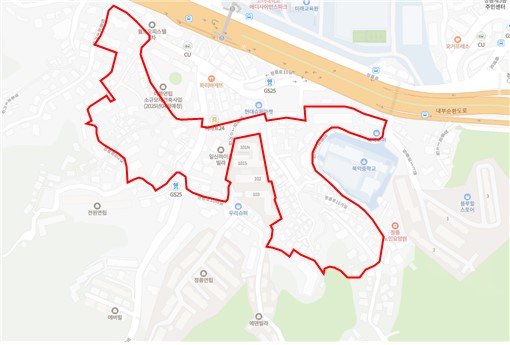 ▲ 신속통합기획 후보지로 선정된 성북구 정릉동 898-16 일대. ⓒ서울시 제공