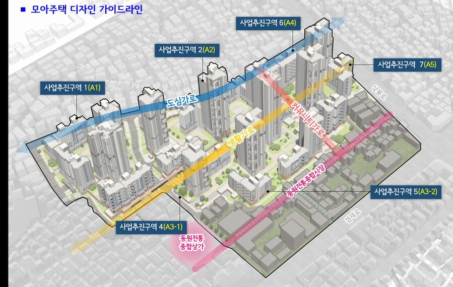 ▲ 중랑구 면목동 86-3 모아타운디자인 가이드라인. ⓒ서울시 제공