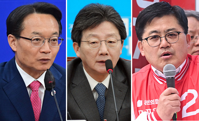 ▲ 왼쪽부터 조해진, 유승민, 함운경ⓒ뉴데일리DB