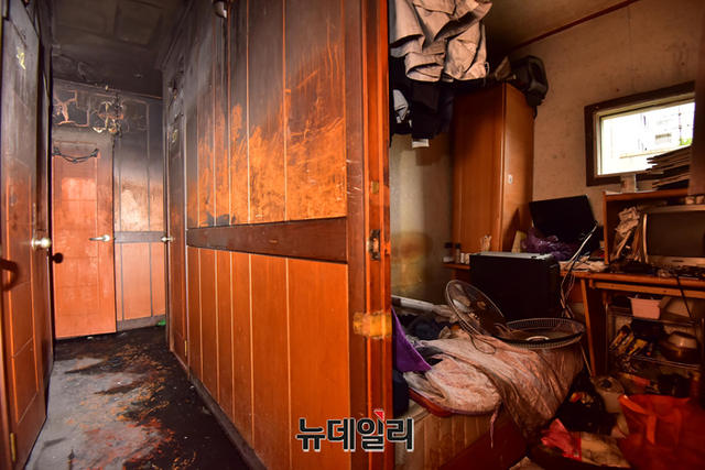 ▲ 지난해 11월 서울 영등포구에서 발생한 고시원 화재 현장. 이 사고로 2명이 숨졌다. ⓒ뉴데일리DB