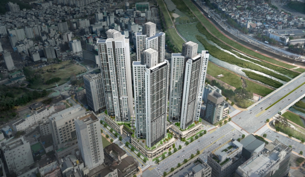 ▲ ‘유성 하늘채 하이에크’는 전용면적 84-112㎡ 아파트 562세대와 전용면적 84㎡ 오피스텔 129실 및 지상 1~2층은 상업시설로 구성됐고, 특히 아파트와 오피스텔, 단지 내 상가가 동시에 분양한다.ⓒ코오롱글로벌