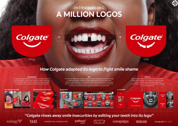 ▲ 콜게이트(Colgate)의 '어 밀리언 로고스(A Million Logos). ©스파이크스 아시아