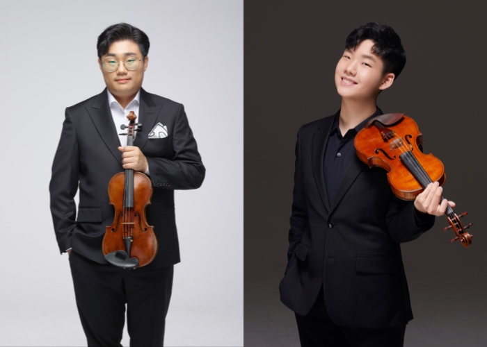 ▲ 바이올리니스트 박준형(오른쪽)과 공민배.ⓒ서울시립교향악단