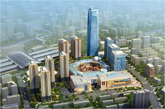 ▲ 백화점, 테마파크, 호텔 등이 들어설 예정이었던 '롯데월드 선양 ' 단지 조감도.ⓒ롯데그룹