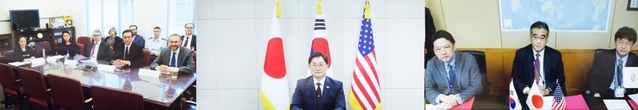 ▲ 한국과 미국, 일본은 24일(한국시간) 화상으로 제14차 한미일 안보회의(DTT)를 개최했다. ⓒ국방부 제공