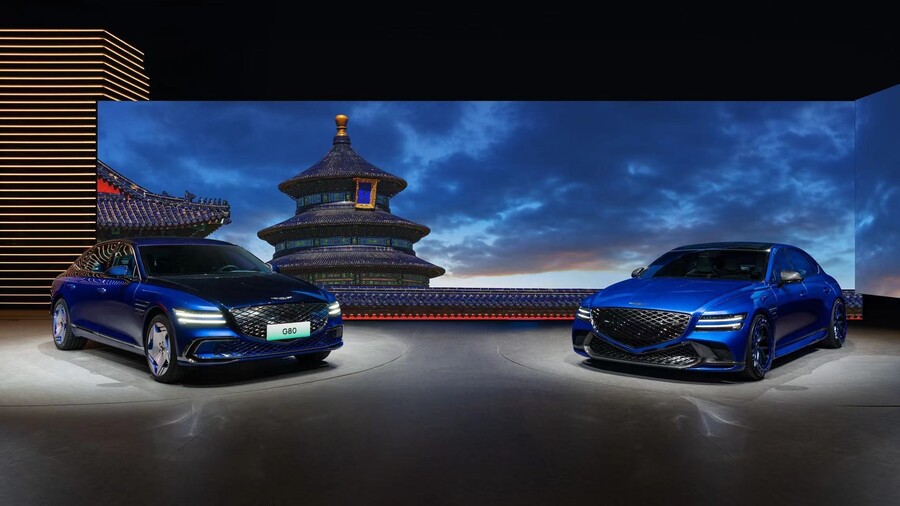 ▲ 베이징 국제 모터쇼에서 공개된 G80 전동화 부분변경, G80 전동화 마그마 콘셉트 ⓒ제네시스