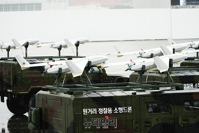▲ 군이 운용 및 개발중인 원거리 정찰용 소형드론. ⓒ뉴데일리DB