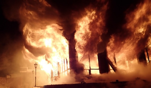 ▲ 지난 2019년 12월 25일 대전 중구 석교동 소재 전통사찰 화재 현장.ⓒ대전시