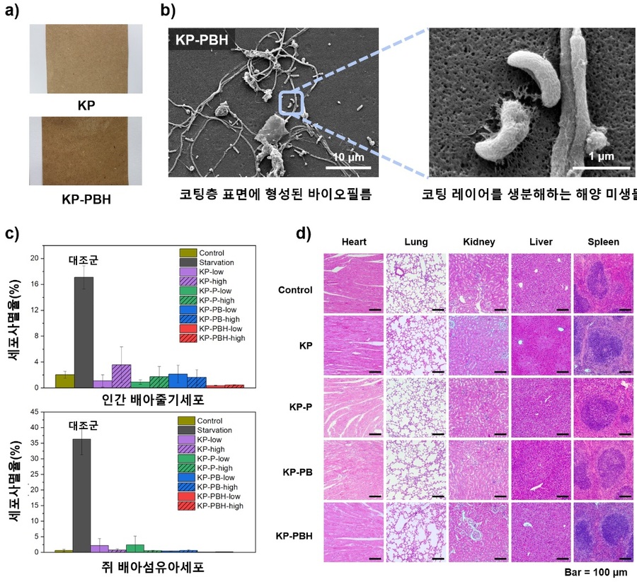 ▲ 붕산가교 폴리비닐알코올 코팅 종이의 화학적 구조, 산소 및 수증기 차단성 및 비교 그래프, 건조 및 고습도 환경에서의 인장강.ⓒKAIST