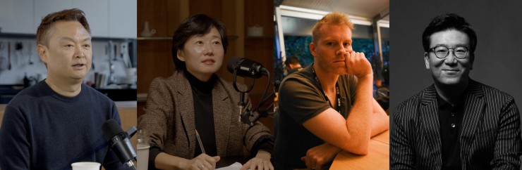 ▲ (왼쪽부터)'아트스토리 M : 영화이야기'에 출연하는 강윤성 감독, 이경미 감독, 피어스 콘란 평론가, 윤제균 감독.ⓒ마포문화재단