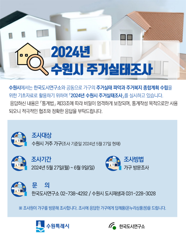 ▲ 수원시 주거실태조사 포스터. ⓒ수원시 제공