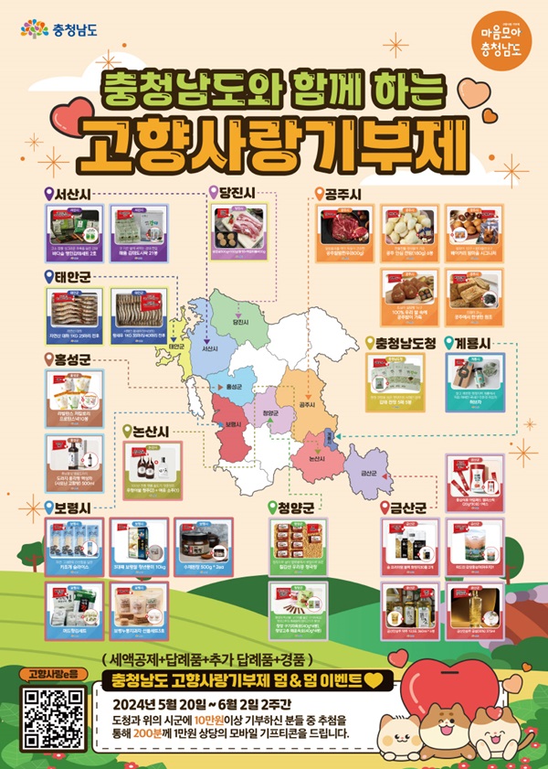 ▲ 충남도와 함께 하는 고향사랑 기부제 포스터.ⓒ공주시