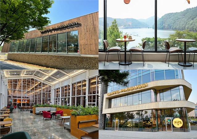 ▲ 왼쪽 위부터 시계방향으로 파스쿠찌 소마미술관점, 파스쿠찌 대전방동호수공원DI점, 파스쿠찌 여수웅천해변공원점, 파스쿠찌 성주별고을체육공원점ⓒSPC그룹