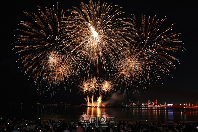 ▲ 포항국제불빛축제 불빛쇼 전경.ⓒ뉴데일리